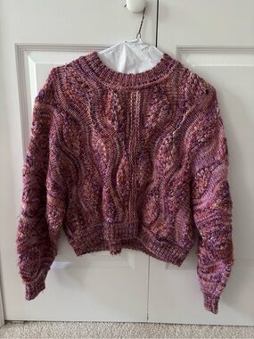 BA&SH Multi-Tone Pink Cable Knit Sweater
